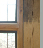 Example of oak beam before and after treatment